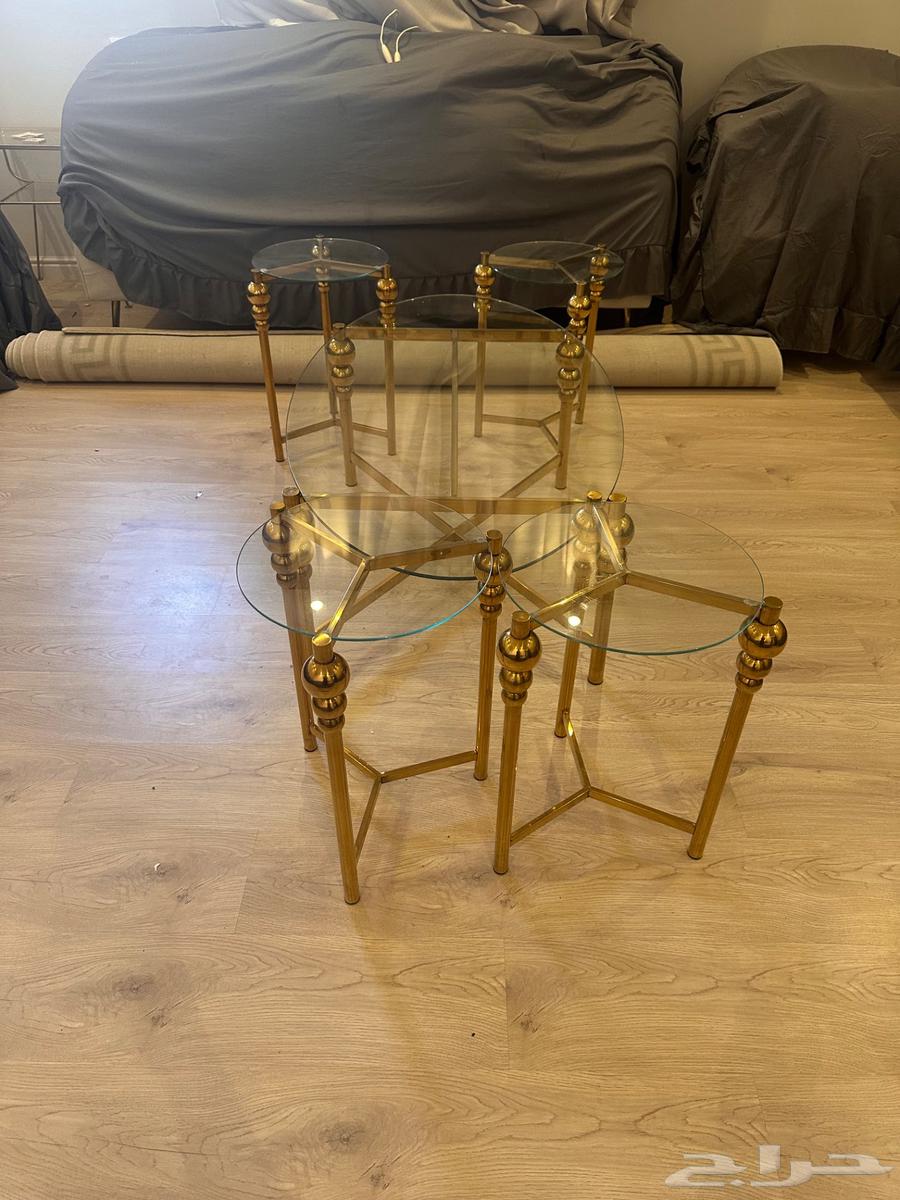 Two sofas for sale, one long and one single - chandelier, glass tables64365645230977110