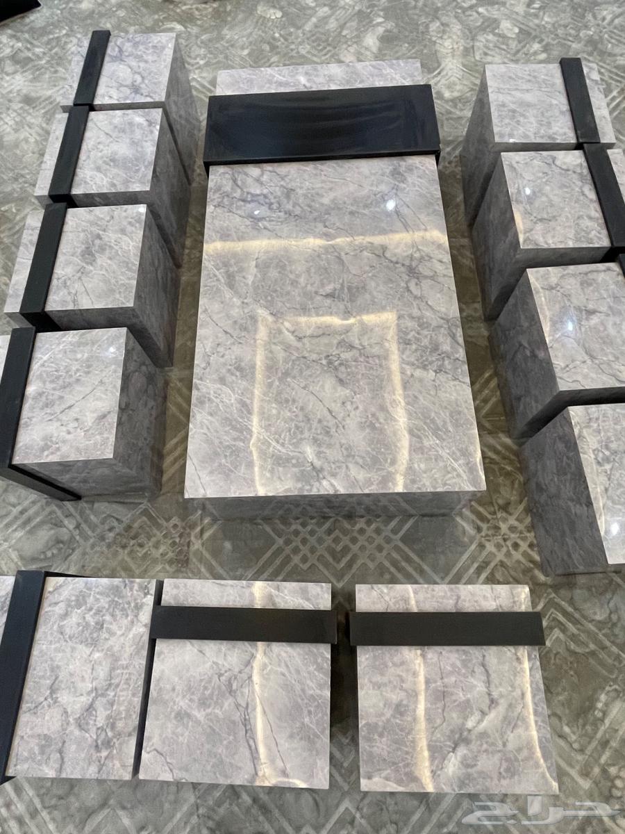 طاولات فخمة ارضية طاولة كبيره مع11طاوله خدمة بديل رخام جديده64375902202883112