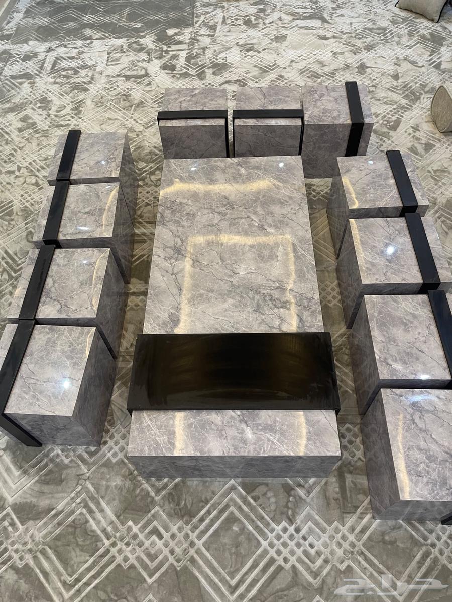 طاولات فخمة ارضية طاولة كبيره مع11طاوله خدمة بديل رخام جديده64375902202883110