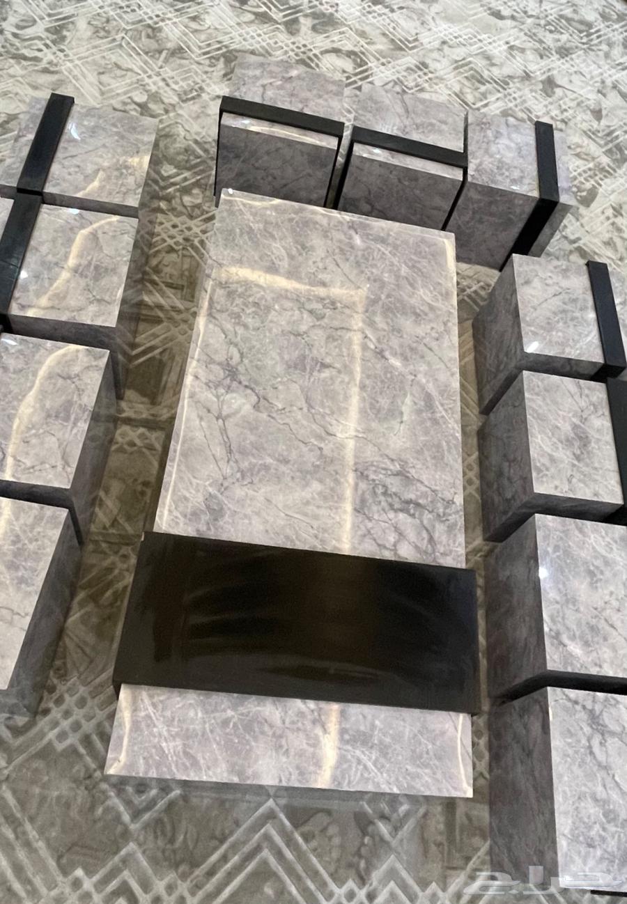 طاولات فخمة ارضية طاولة كبيره مع11طاوله خدمة بديل رخام جديده64375902202883111