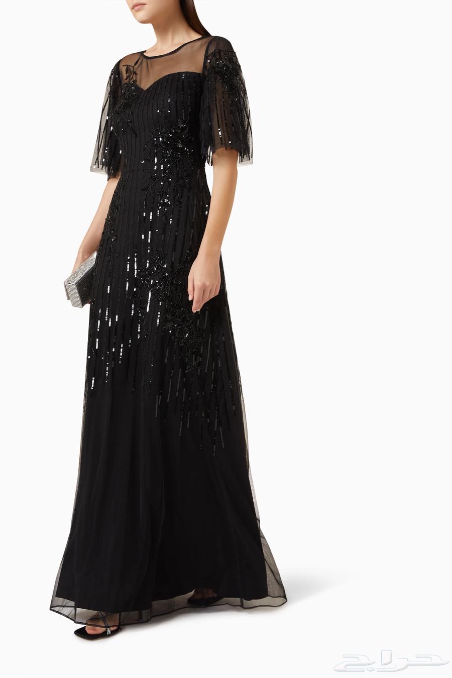 فستان سهره أسود مطرز64377004515586110