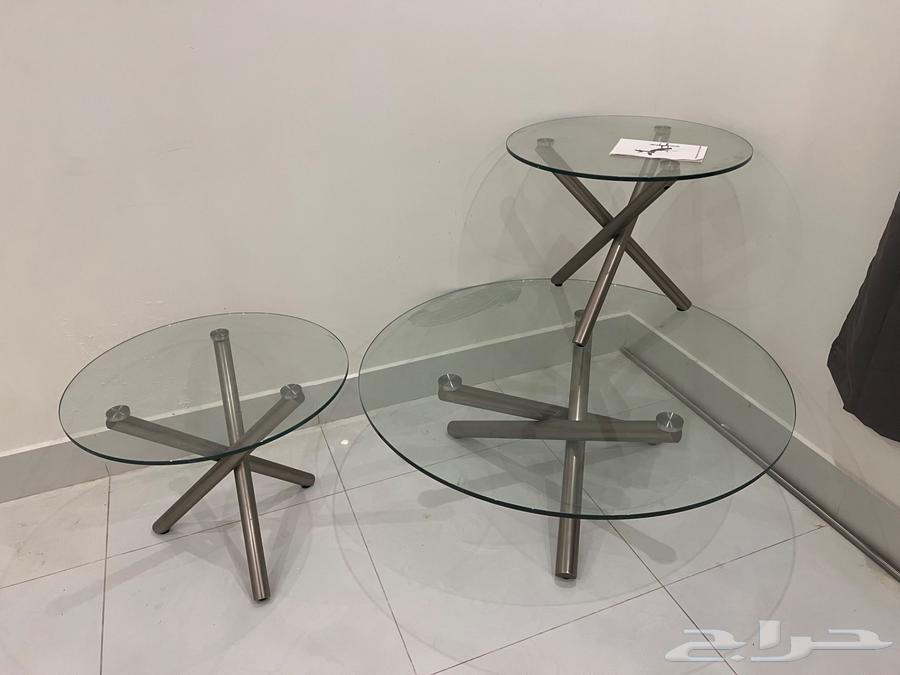 طقم طاولات وسط زجاج جوده عاليه64369528333827111