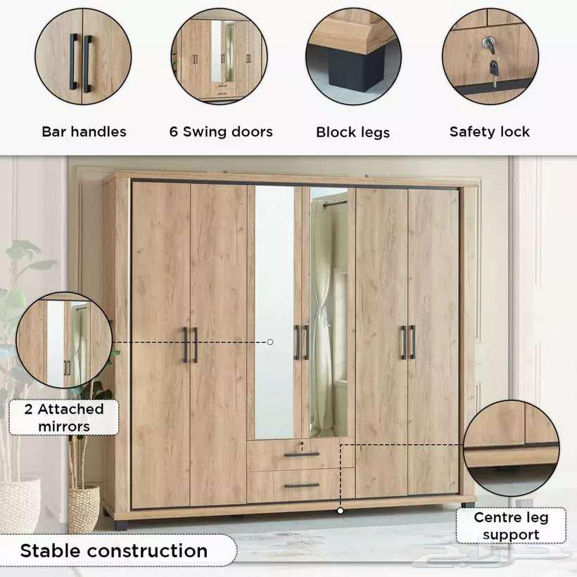 غرفة نوم فاخرة مكونة من 6 قطع   جديدة تماما   لم ت ستعمل64389004440705112