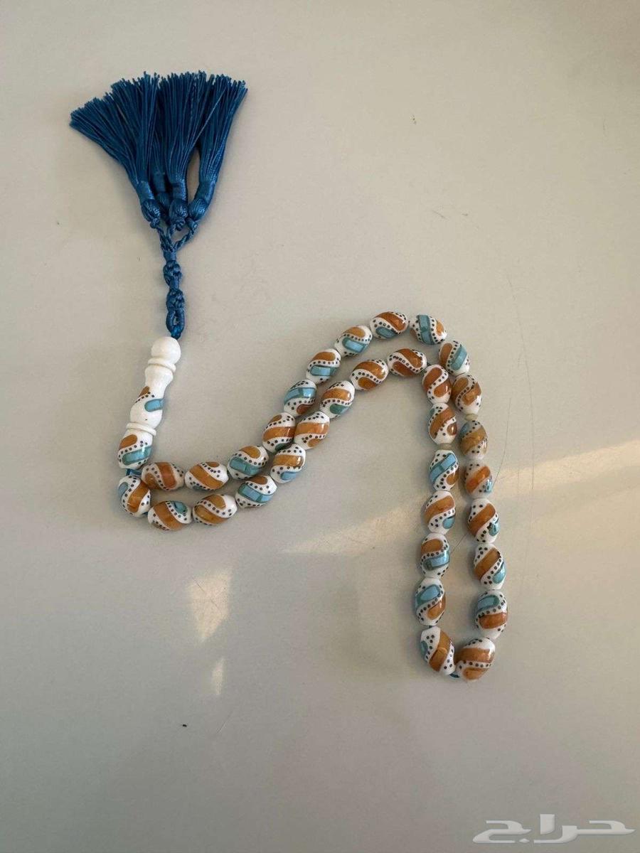 سبحه قديمه نادر عظم مطعمه كهرمان وفيروز ونحاس64383774450563112