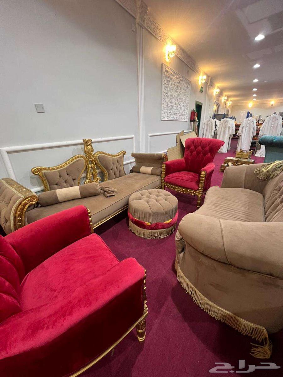 6-meter brown and red sofa set64389791652739113