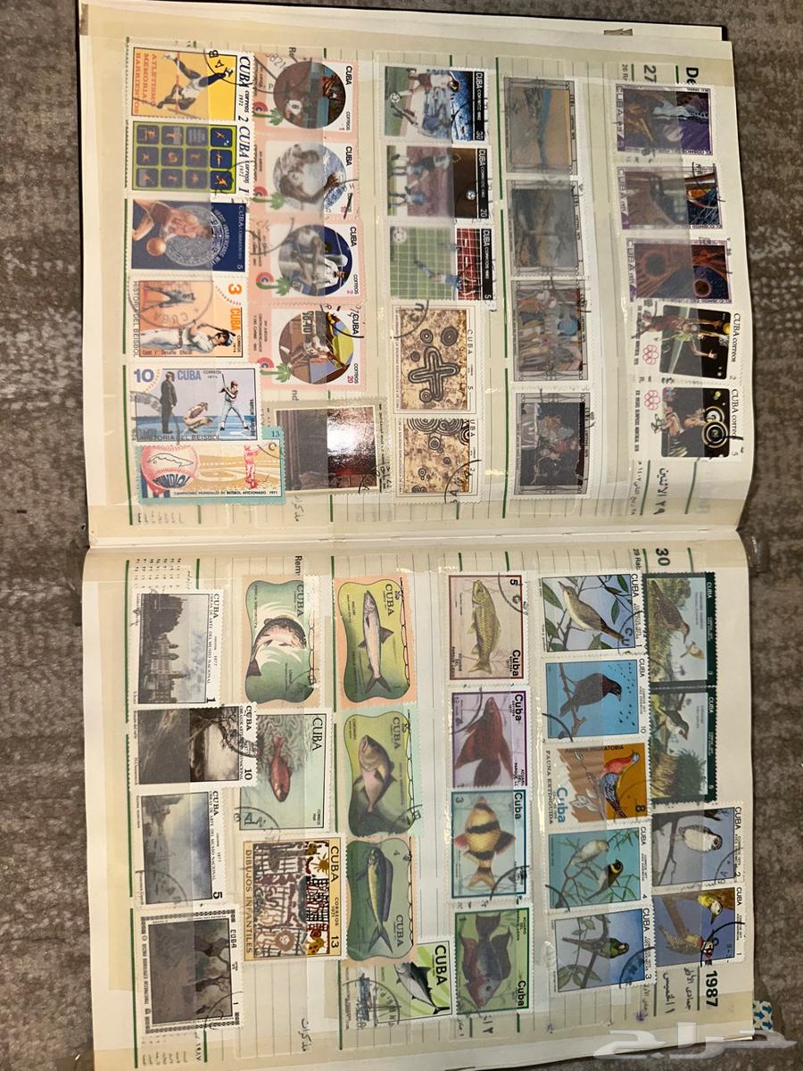 دفتر وتقويم مكتبة جرير عام 1987 وطوابع بريدية تذكارية قديمه64392538818435112