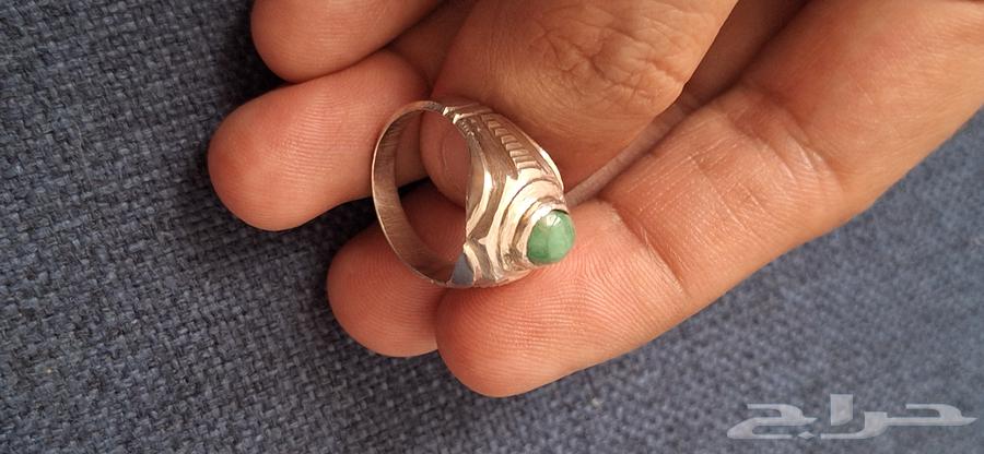 خواتم أثريه فضه زمرد طبيعي هندي64383802075138110