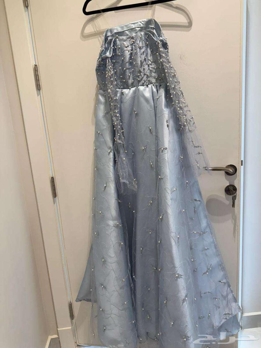 فستان ازرق سماوي اف شولدر مع اكمام طويلة64396991459074110