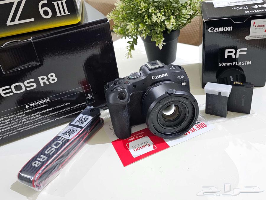 للبيع جديدة كانون Canon R8 مع عدسة RF50mm 1.8 وبطارية اضافيه64397269983105110