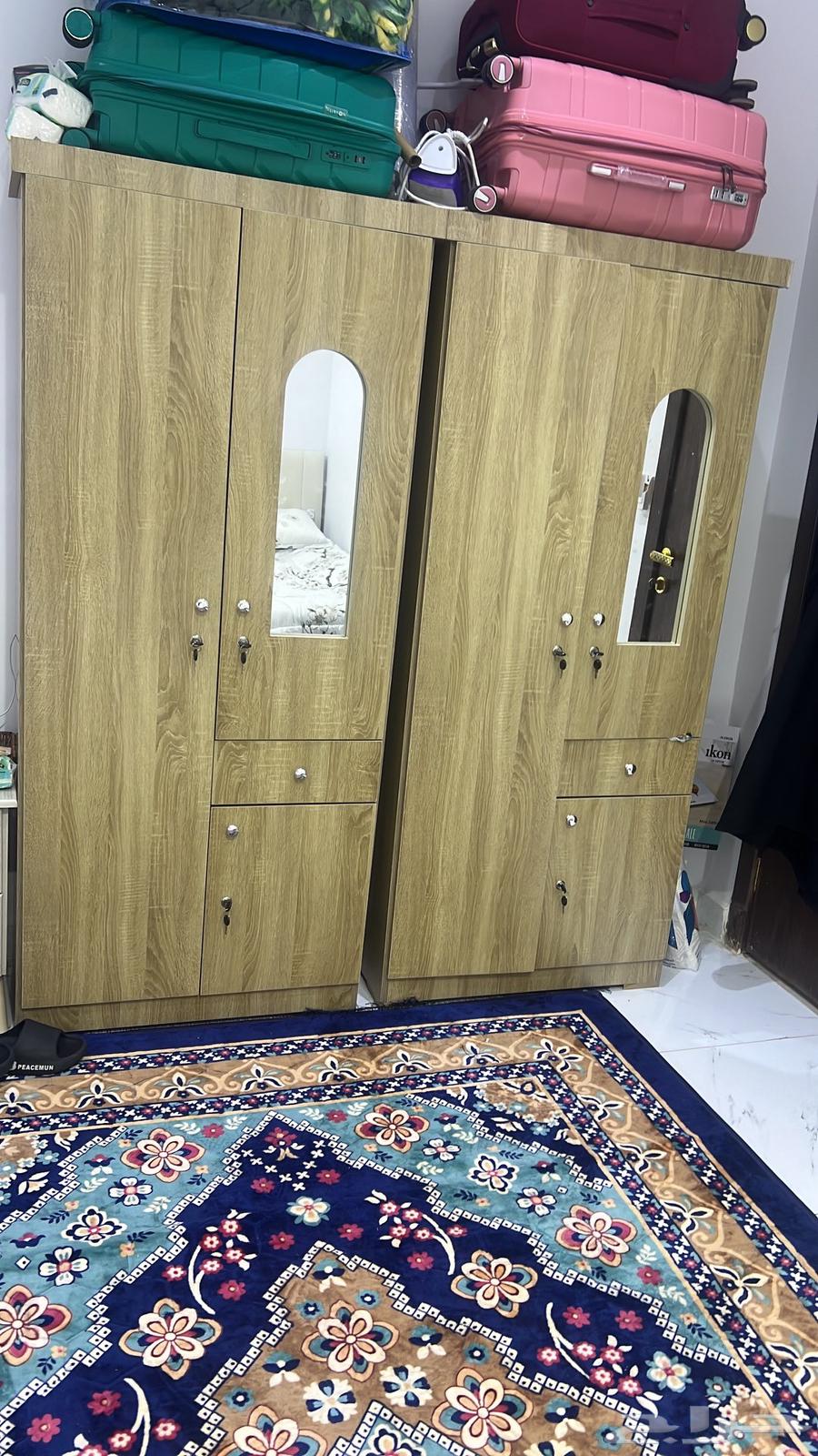 2 cabinets with wooden bed frame and medical mattress, used for less than a month64404292232963110
