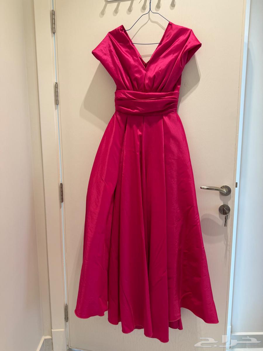 فستان وردي فوشي طويل مقاس S64409255100033111