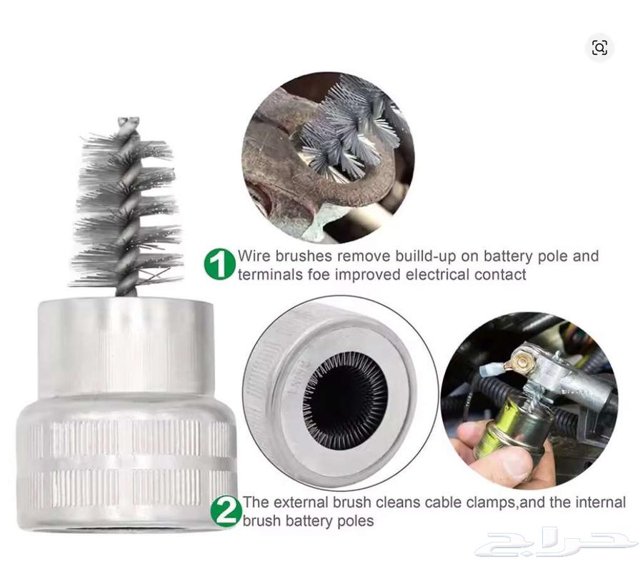 فرشاة سلك معدنية لتنظيف أقطاب و كابلات بطارية السيارة64568195904899113