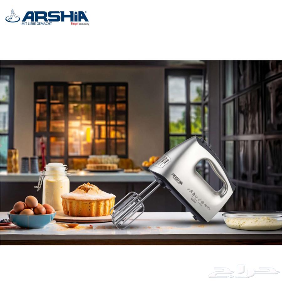 مضرب كيك كهربائي من أرشيا لون كروم أنيق وخفيف64407684824193110