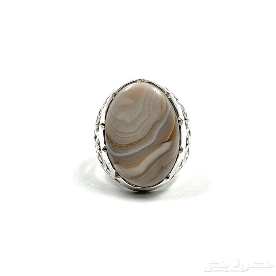 خاتم فضة عقيق شجري فضة عيار 92564410594960129110