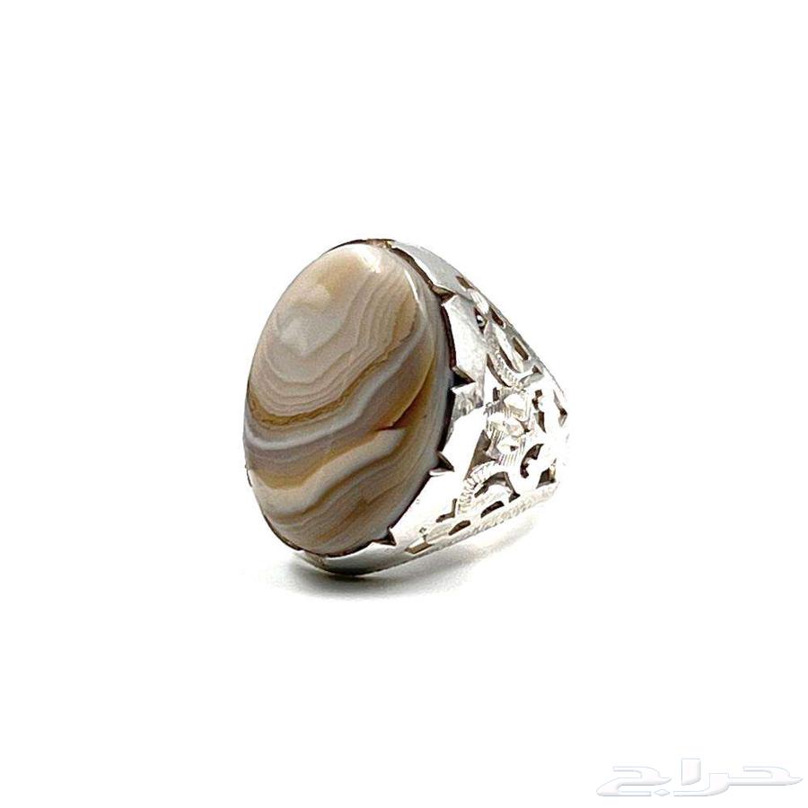 خاتم فضة عقيق شجري فضة عيار 92564410594960129111