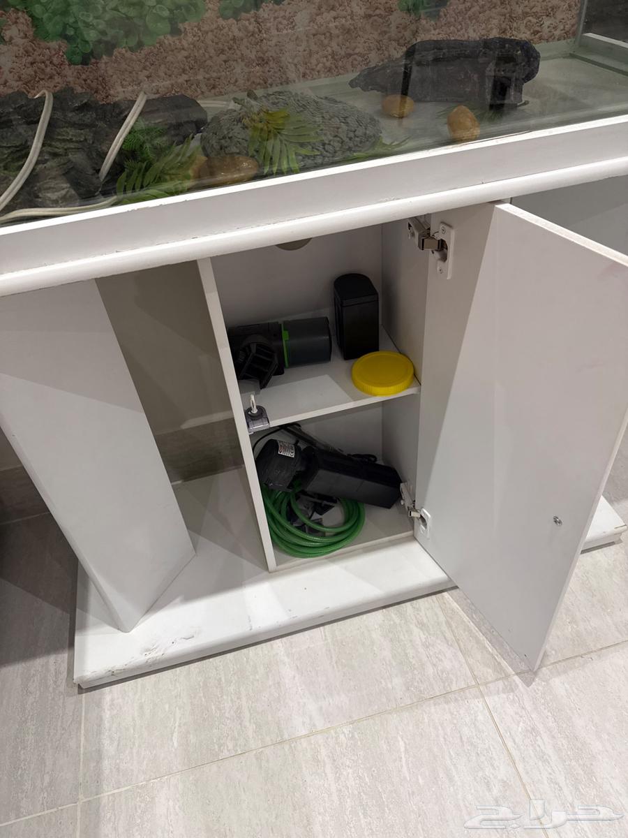 حوض سمك خشب لون ابيض وزجاج64416571193091112