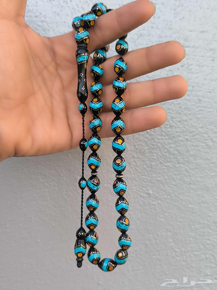 سبحه كوك مطعمه كهرمان وفيروز وفضه64416597430787110