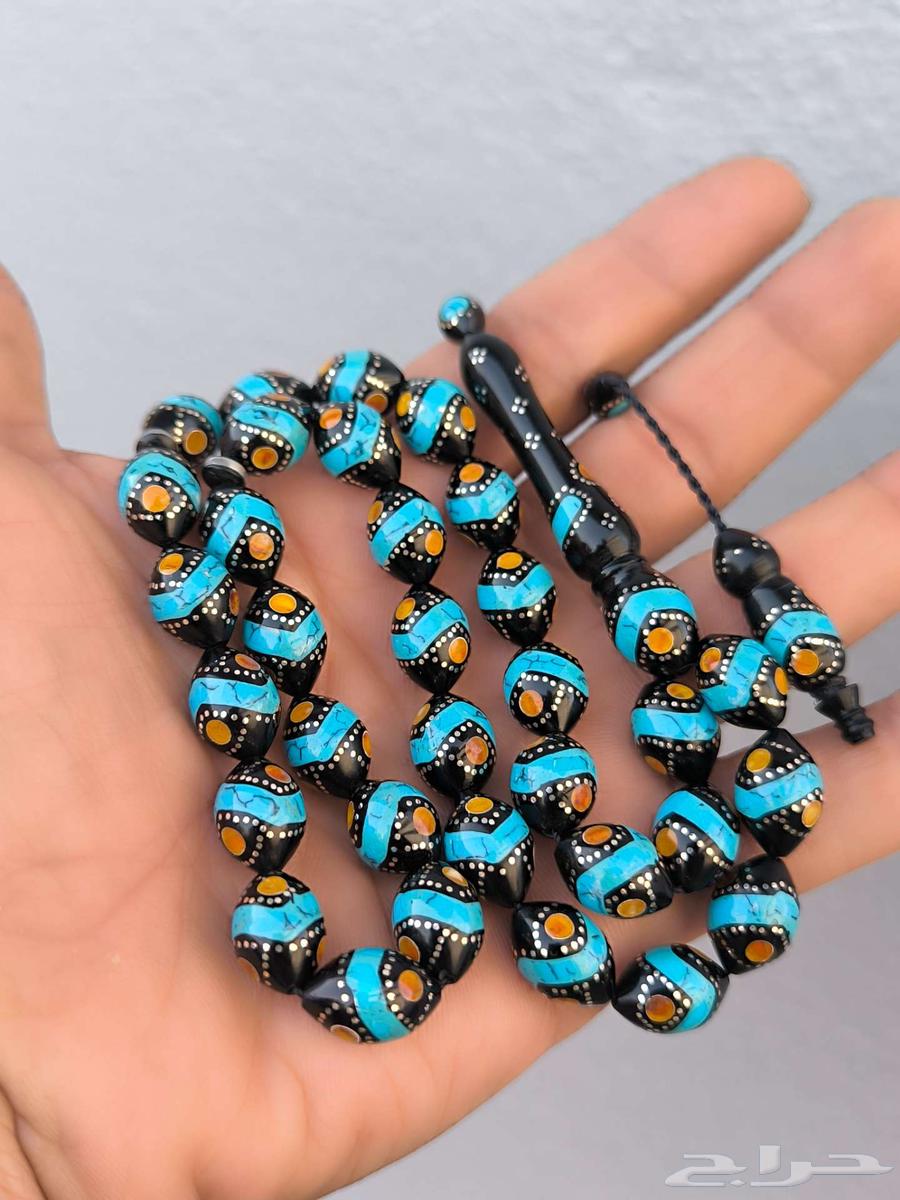 سبحه كوك مطعمه كهرمان وفيروز وفضه64416597430787114