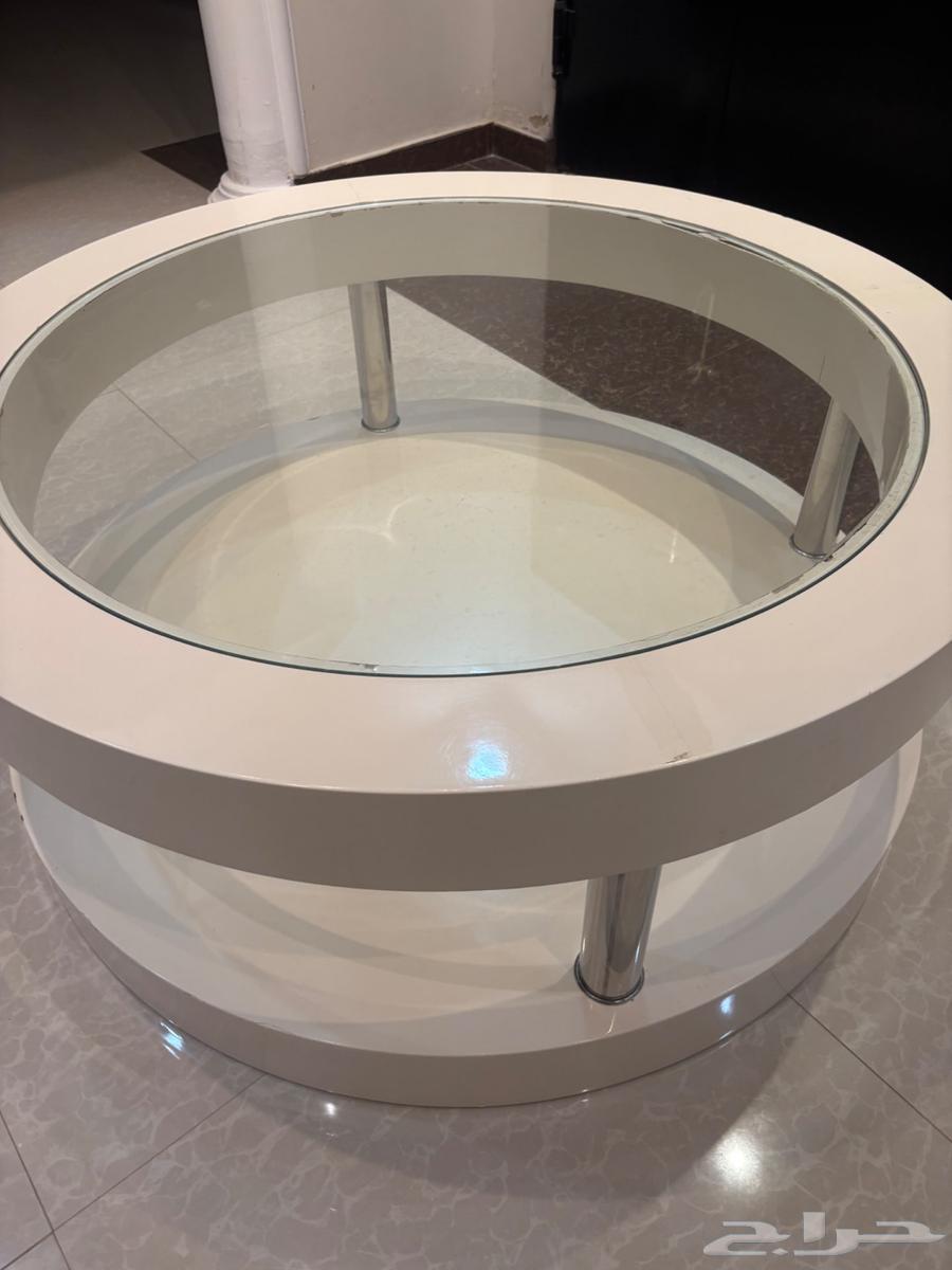 طاولة صالون قهوة دائرية زجاجية للبيع64421269436290111