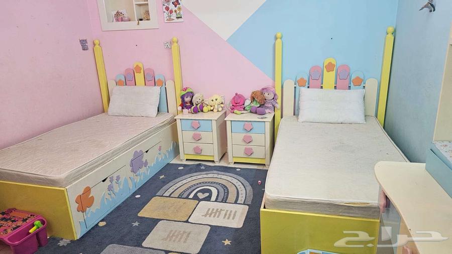 غرفة نوم أطفال 2 سرير 2 كمود   دولاب64422421476225110