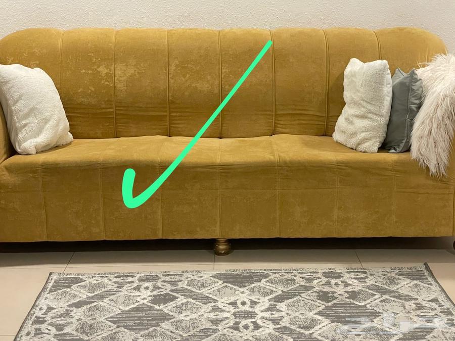 كنبه صفراء طويله و كرسي كنبه64415827839491111