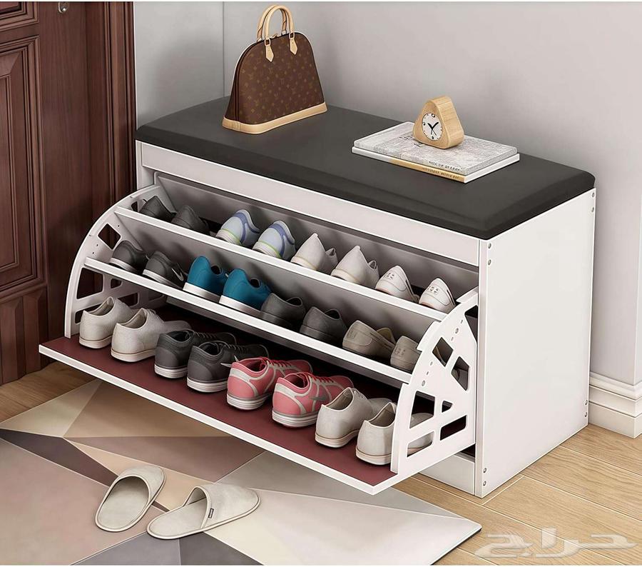 مقعد تخزين الأحذية العصري من الجلد بتصميم أنيق شحن مجاني64419838136962111