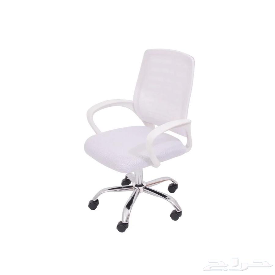 كرسي مكتبي مريح بلون أبيض أنيق64414792992899111