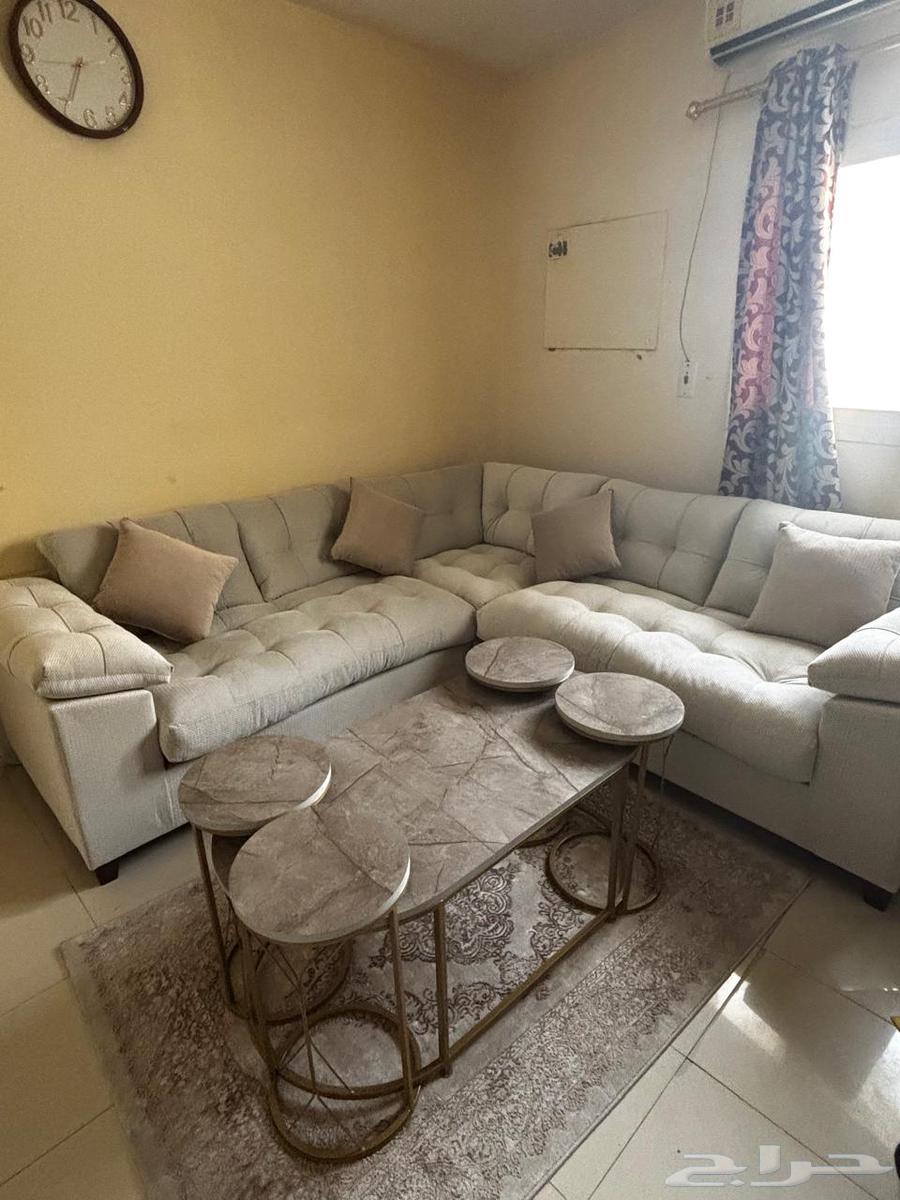 أريكة جديدة على شكل حرف L مع طاولة قهوة64420243033090110