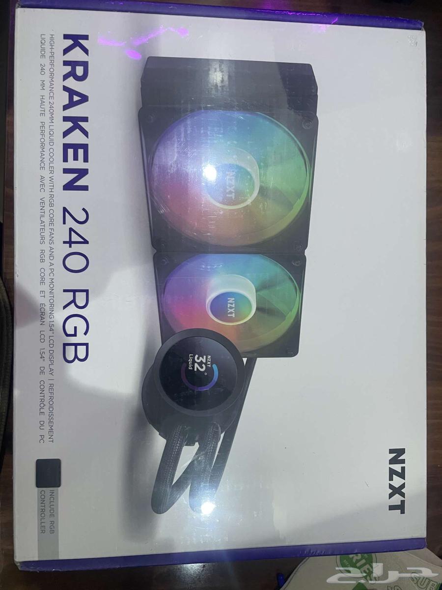 مبرد مائي مع شاشه NZXT Kraken 240mm (RGB) جديد64421960336257110