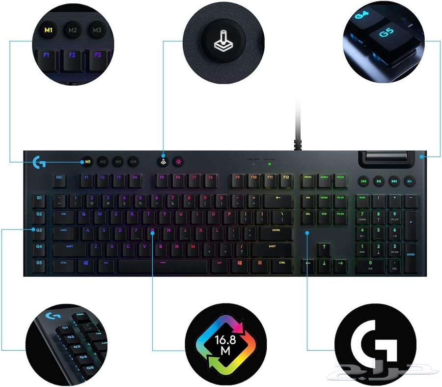 كيبورد logitech G815 للقيمنق نظيف وجودته عاليه.64421242170242111