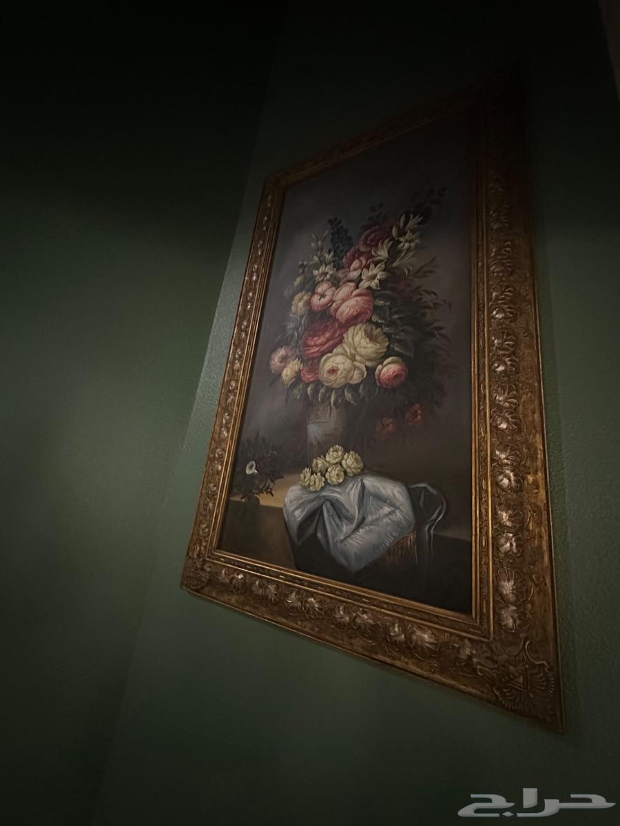 Large handmade art painting with heavy, luxurious frame64428160638338112