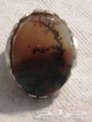 Yemeni Agate Ring with Silver Inlay, Size Approximately 10.5 to 1064442254624642113