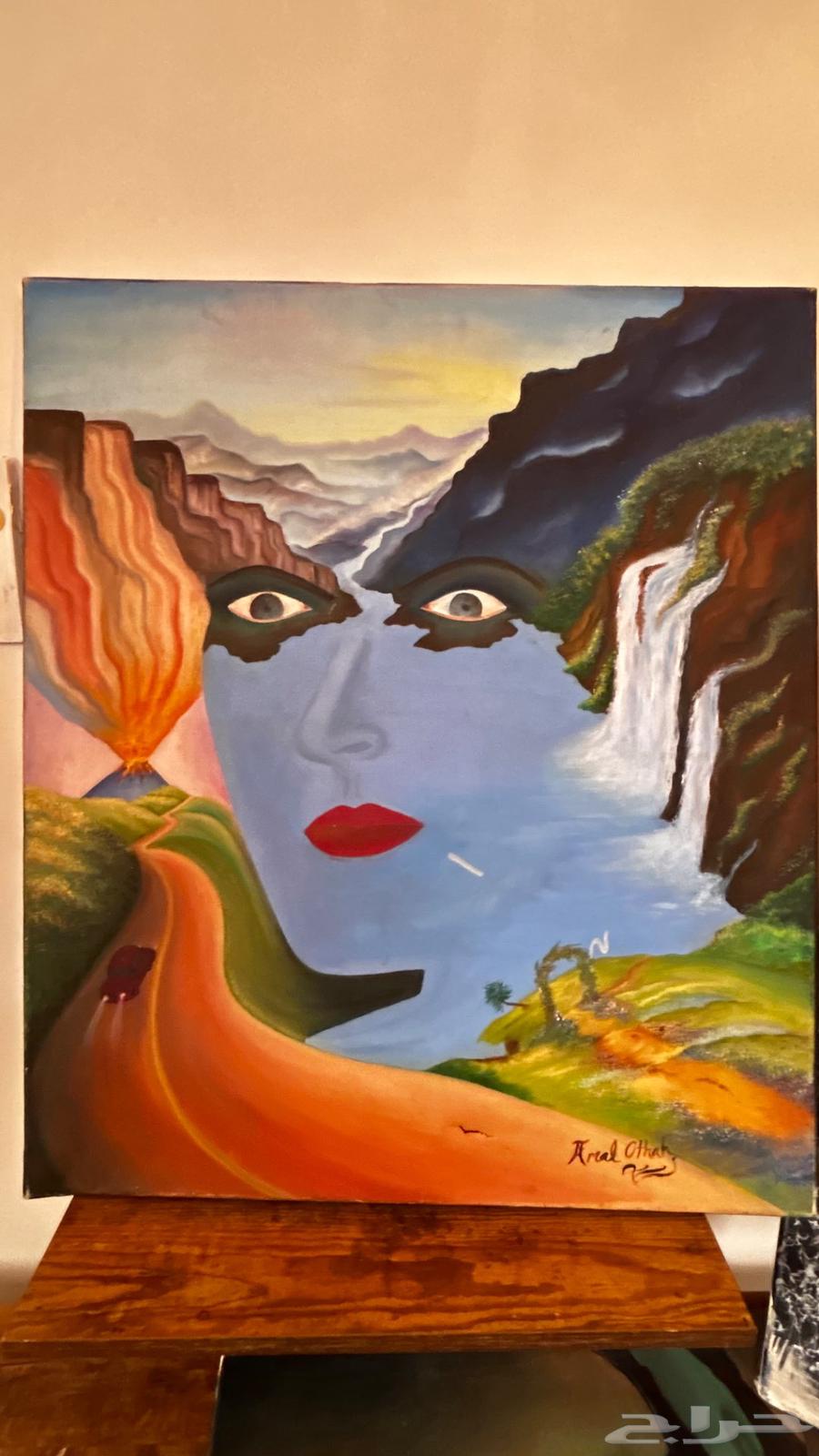 لوحات مرسومة باليد للفنانه التشكيله امل بالالوان زيتيه64449650880257113