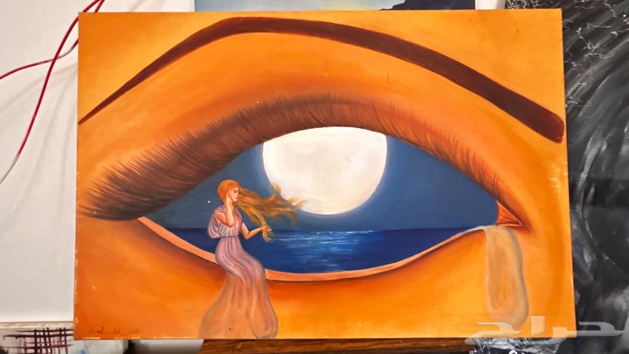 لوحات مرسومة باليد للفنانه التشكيله امل بالالوان زيتيه64449650880257112