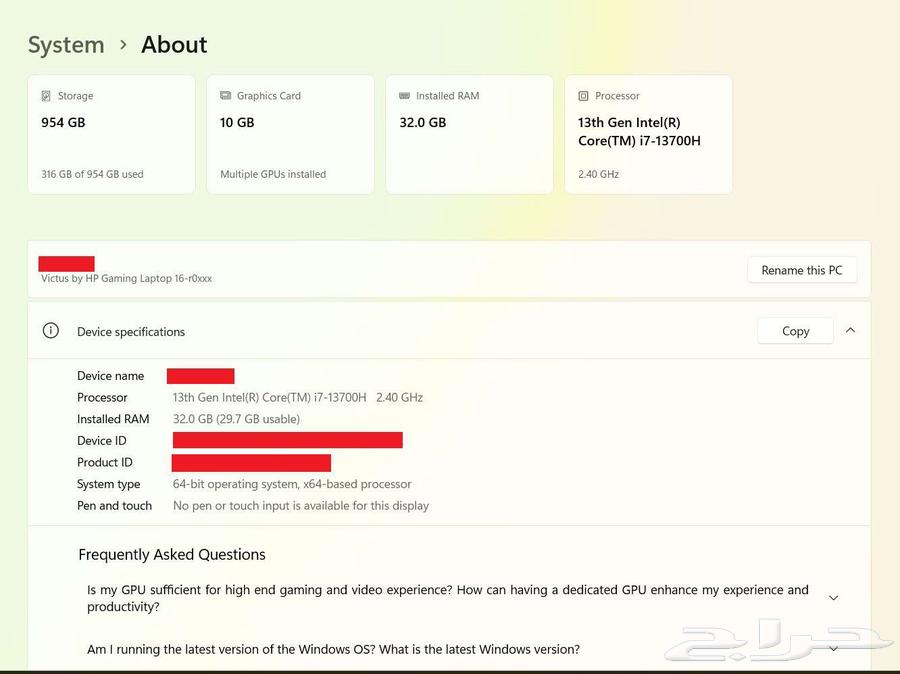 لابتوب ألعاب وبيزنس HP Victus i7 13700H RTX 406064447122605186113