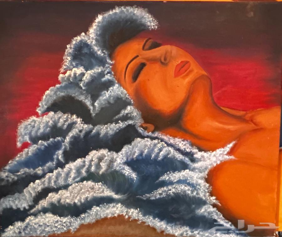 لوحات مرسومة باليد للفنانه التشكيله امل بالالوان زيتيه64449650880257111