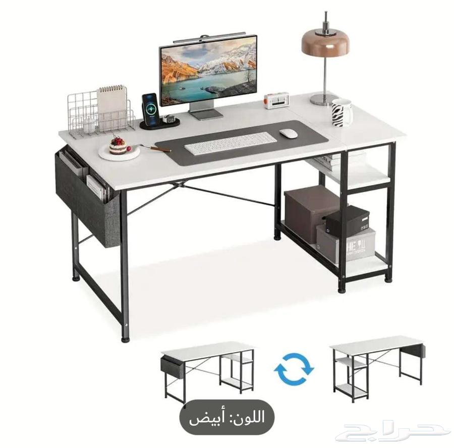 مكتب الكمبيوتر الحديث مع أرفف اخزبن64443856702977113
