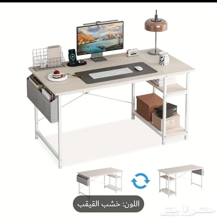 مكتب الكمبيوتر الحديث مع أرفف اخزبن64443856702977110