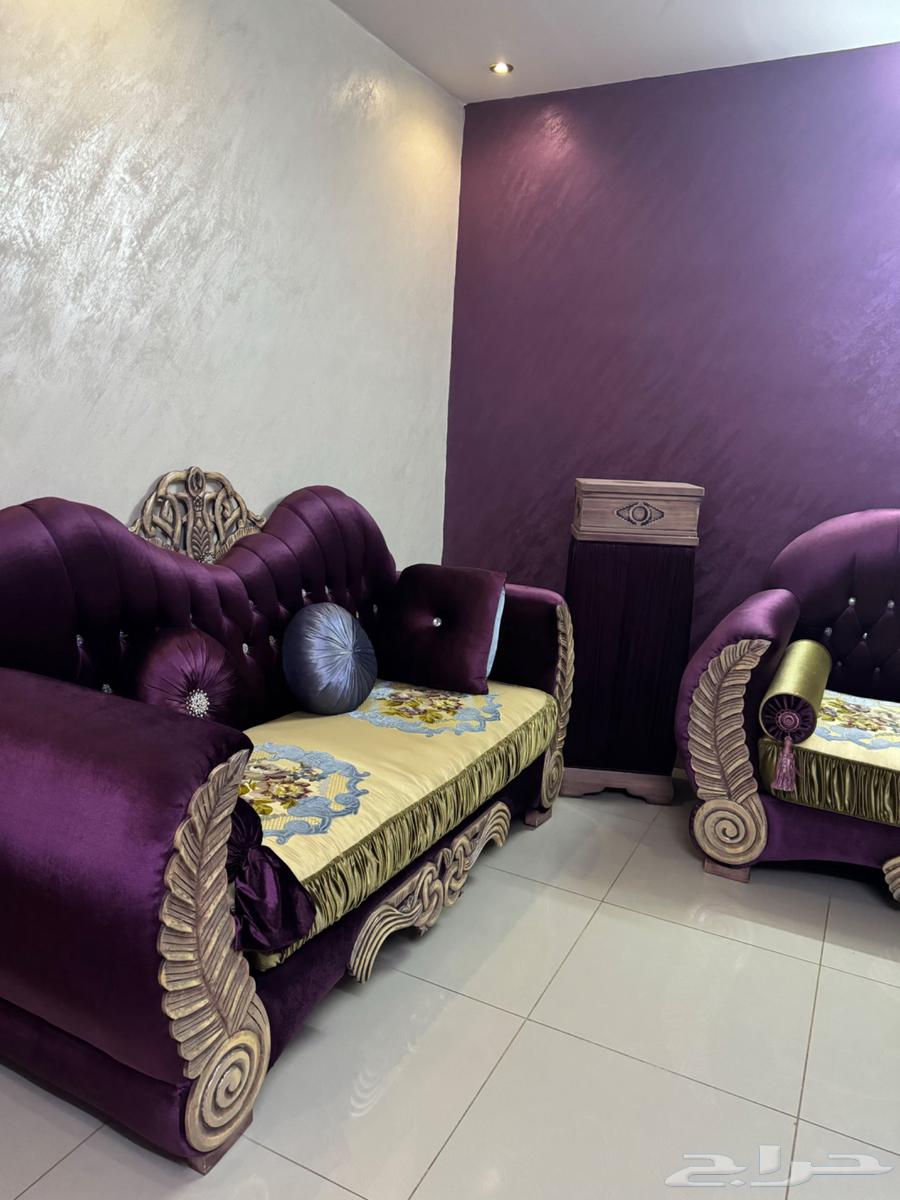 Full sofa set for sale with curtain, chandelier, table, and 3 mats64456268815361111