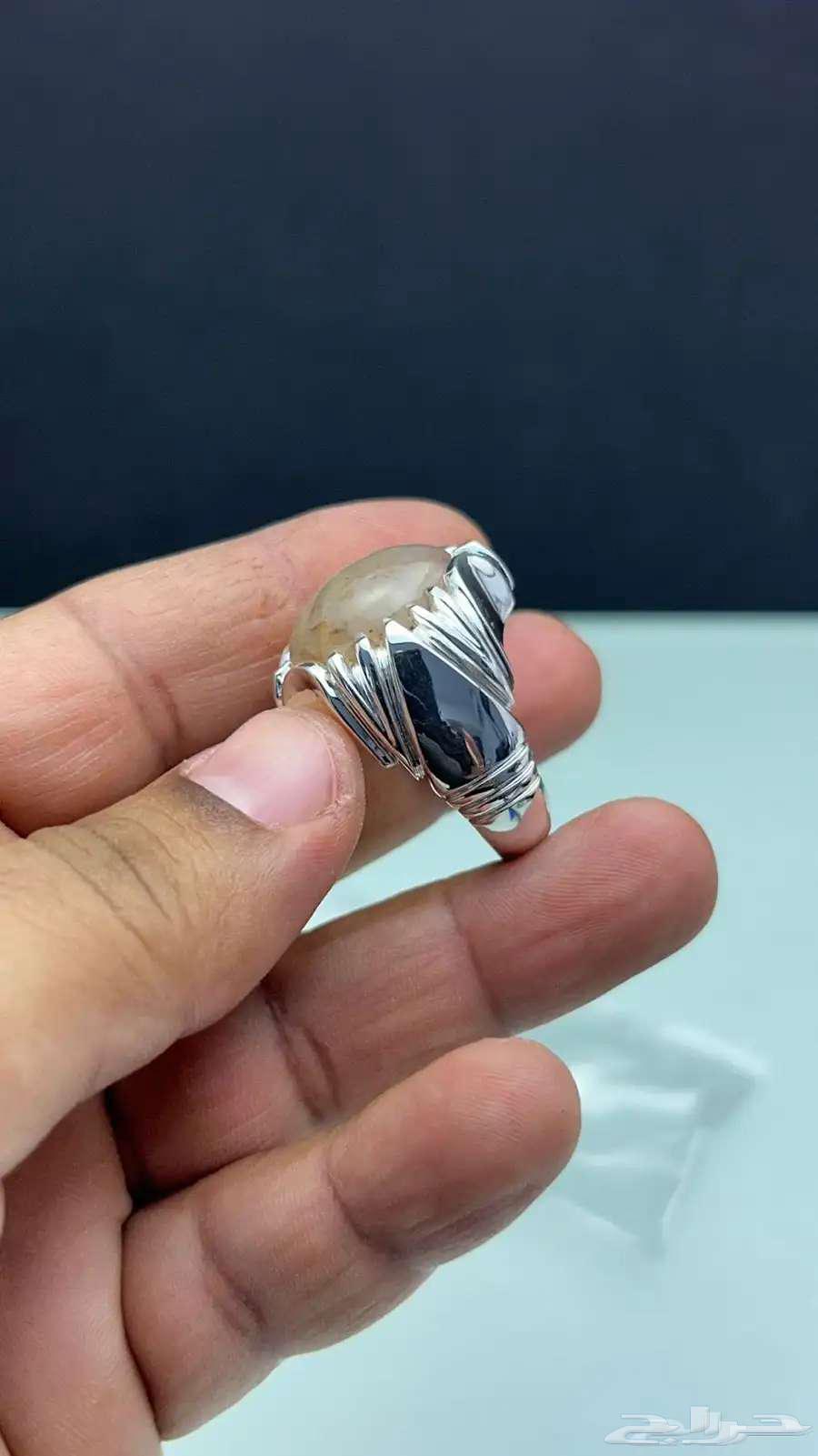 خاتم صياغة حمادة VIp عقيق بقراني طبقي الدر النجفي64451768549633111