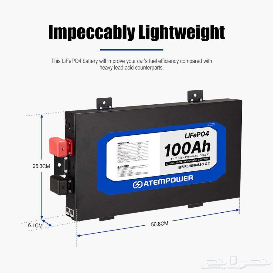 ATEN POWER Lithium Battery 100 Amp Thin - Third Edition64454027124481112