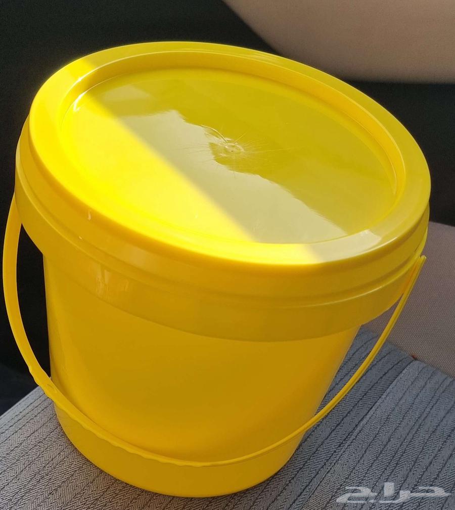 للبيع سطول بلاستيك جديد للدبس اللون اصفر 2.5 لتر64460571118083110