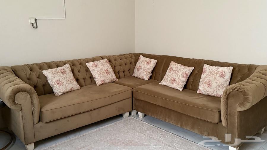 L-shaped olive green corner sofa with 2 recliners64458765281026110