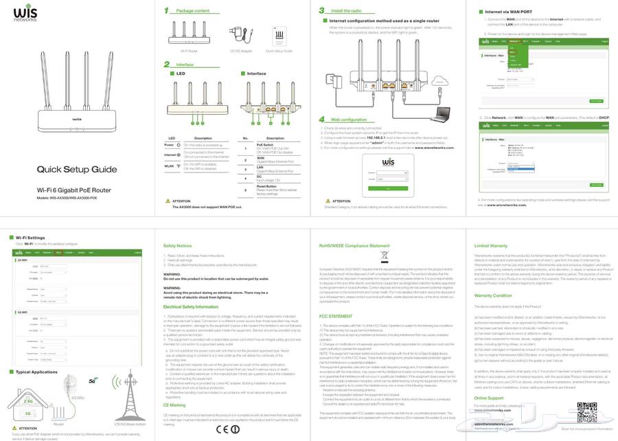 AX3000 Gigabit PoE Router WiFi 6 Gaming and Business Router64460010656513114