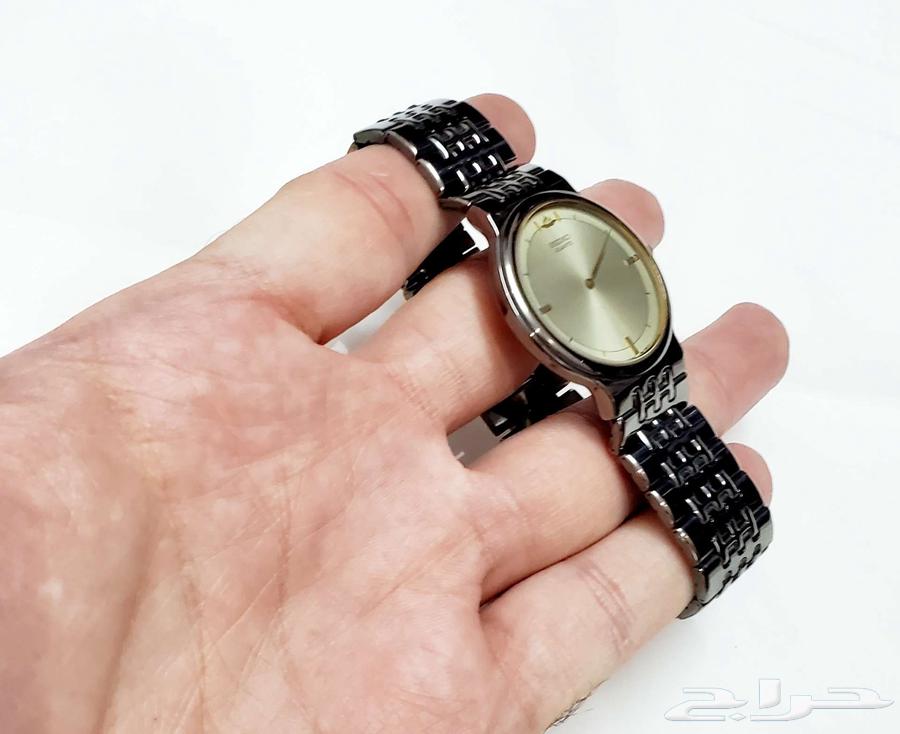 ساعة سيكو لاسال رقيقة مميزة بلون اسود لامع64493572957058114