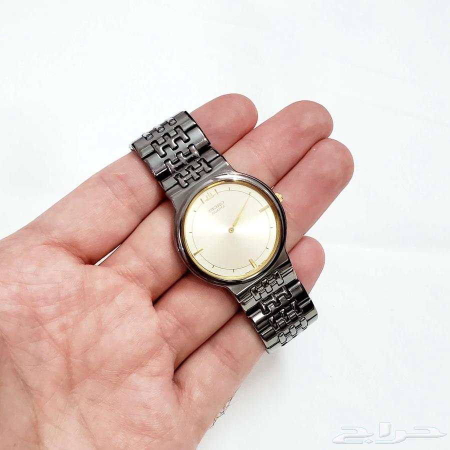 ساعة سيكو لاسال رقيقة مميزة بلون اسود لامع64493572957058110