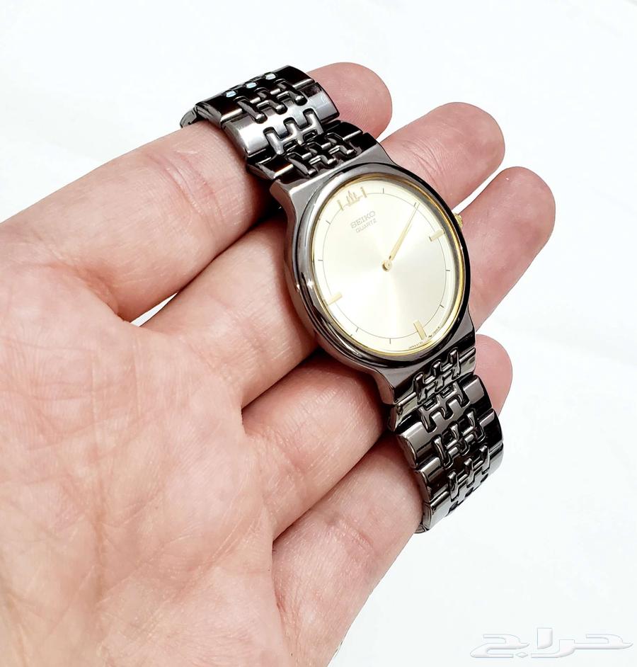 ساعة سيكو لاسال رقيقة مميزة بلون اسود لامع64493572957058112