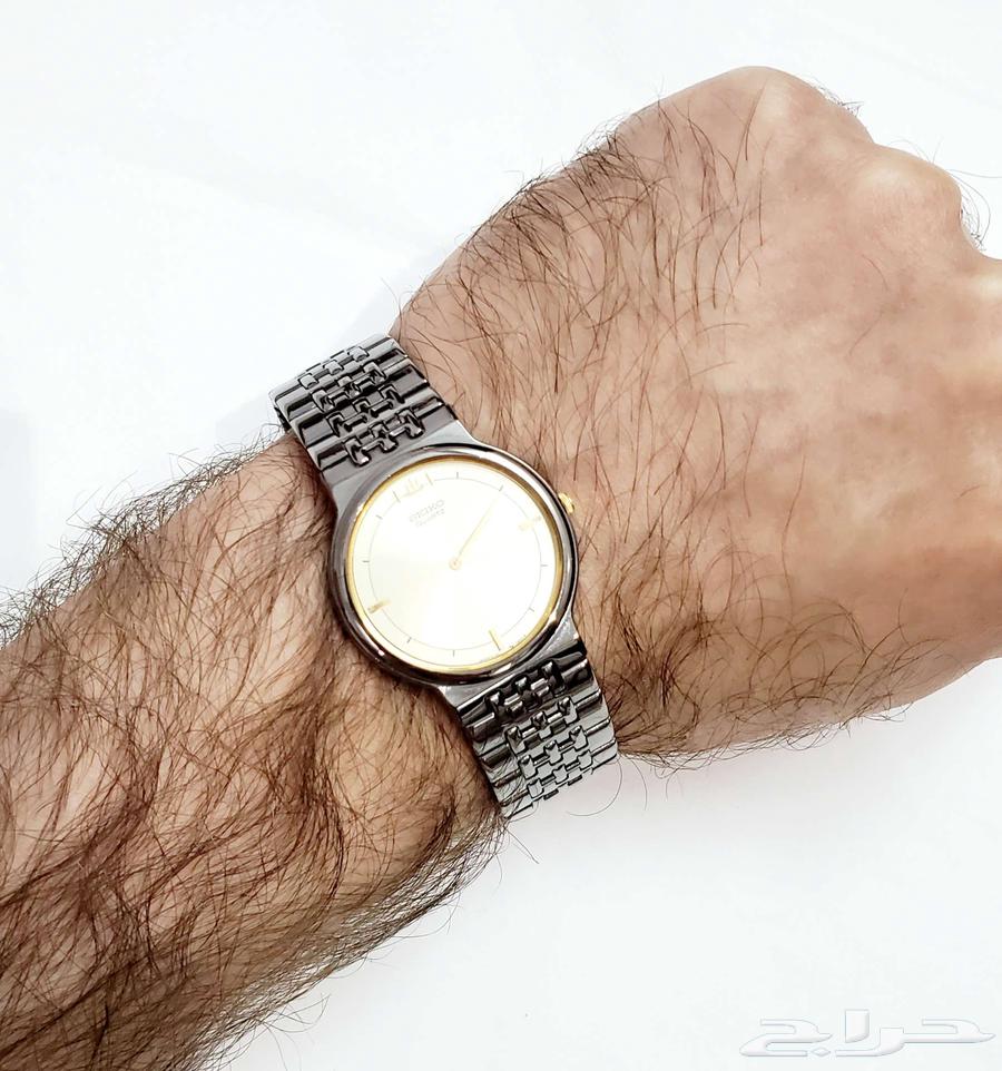 ساعة سيكو لاسال رقيقة مميزة بلون اسود لامع64493572957058111