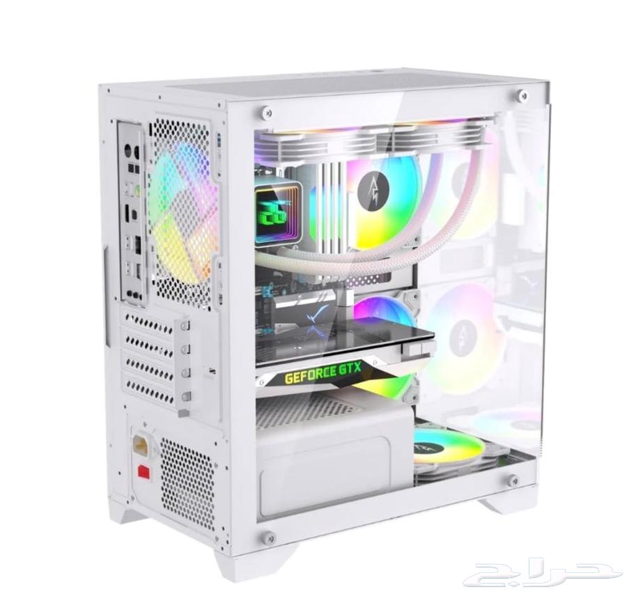 SPEAR SUSHI 345 Glass M-AT-X/I-T-X Gaming Computer Case with 4 ARGB Fans and 10-Port Fan Hub and Remote Control in Black64473997587458113