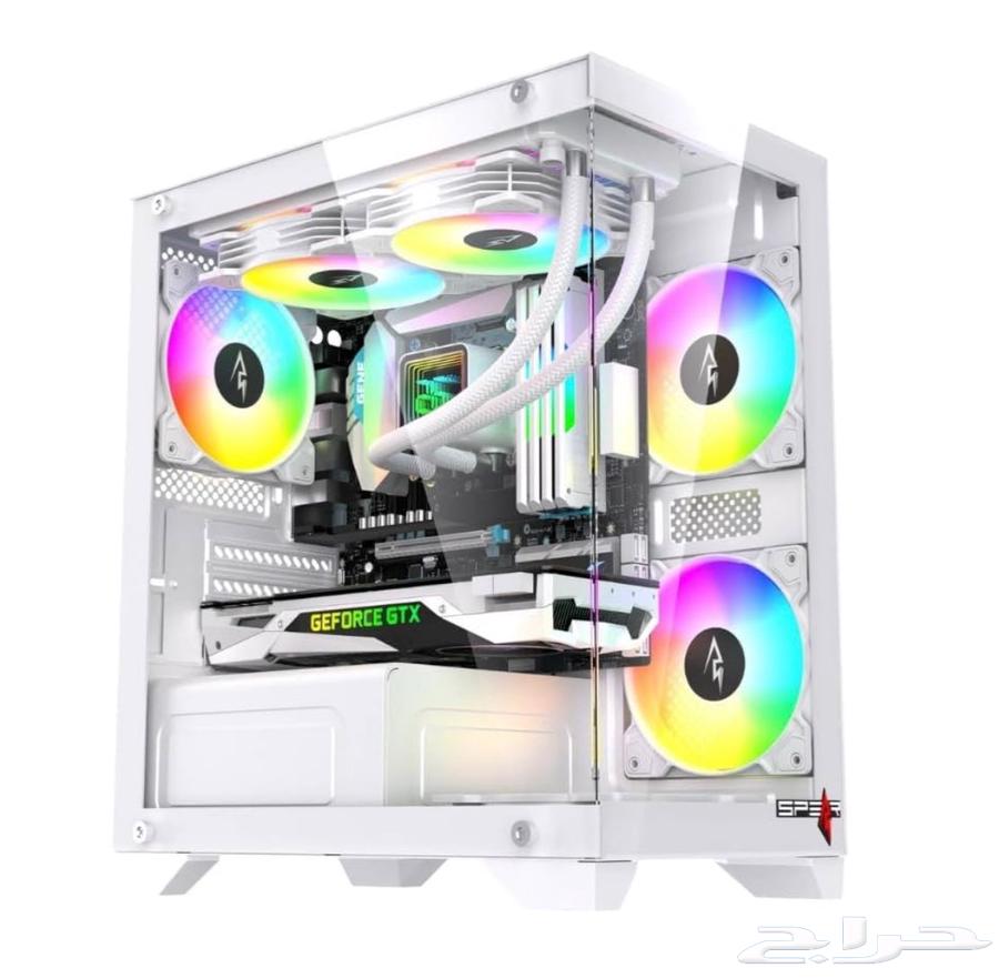 SPEAR SUSHI 345 Glass M-AT-X/I-T-X Gaming Computer Case with 4 ARGB Fans and 10-Port Fan Hub and Remote Control in Black64473997587458110